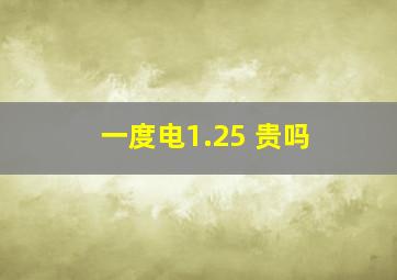 一度电1.25 贵吗